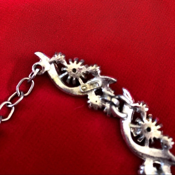 VTG ART Mint Enamel Swirl AB Rhinestone Necklace - Picture 6 of 6